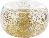 ✨ glitter ottoman - gold holographic glitter - 23" diameter inflatable footrest and seat logo