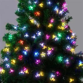 img 3 attached to ITICdecor Solar Christmas String Flower Lights - Outdoor Waterproof 50 LED Fairy Light Decorations | Garden Fence Patio Yard Christmas Tree Lawn Patio Party Decoration (Multi-Colored)