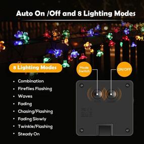 img 2 attached to ITICdecor Solar Christmas String Flower Lights - Outdoor Waterproof 50 LED Fairy Light Decorations | Garden Fence Patio Yard Christmas Tree Lawn Patio Party Decoration (Multi-Colored)