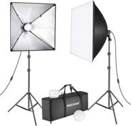 📸 новый 450 вт led комплект освещения softbox от neewer: (2) 24x24-дюймовых софтбокса с гнездом e27 и мощными светодиодами 5500k и стойками для студийной фотографии и видеосъемки. логотип