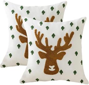 img 4 attached to SOFTNOW Christmas Embroidered Decorative Pillowcases