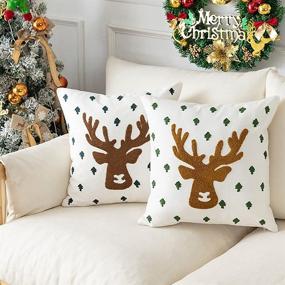 img 3 attached to SOFTNOW Christmas Embroidered Decorative Pillowcases