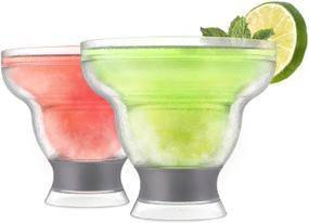 img 4 attached to 🍹 Chill in Style with Host Freeze Stemless Margarita Glass - Set of 2 Insulated Gel Chiller Cups, 12 oz Grey Plastic Double Wall Frozen Cocktail Cups