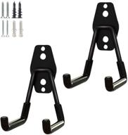 🔧 set of 2 garage storage utility hooks: wall-mount steel hooks for garage, garden tools, and small items - black logo