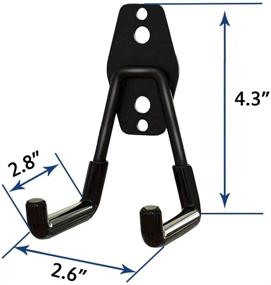 img 3 attached to 🔧 Set of 2 Garage Storage Utility Hooks: Wall-Mount Steel Hooks for Garage, Garden Tools, and Small Items - Black
