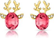 🦌 rhinestone reindeer christmas earrings: festive gemstone jewelry for girls logo