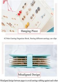 img 2 attached to Fangoo Earring Organizer Book - Jewelry Storage Case and Travel Holder, Capable of Holding 42 Pairs - Blue
