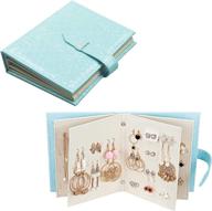 fangoo earring organizer book - jewelry storage case and travel holder, capable of holding 42 pairs - blue logo