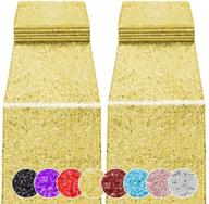 🎉 2-pack gold sequin table runner - 12 x 108 inches for birthday, wedding, bridal shower, baby shower, bachelorette, holiday celebration - party decorations and table supplies логотип