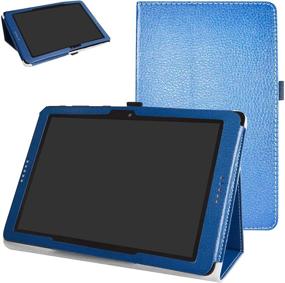 img 4 attached to 📱 AT&T Primetime/ZTE K92 Tablet Case: PU Leather Folio Stand Cover in Dark Blue with Stylus Holder