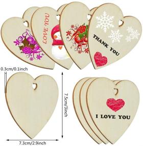 img 3 attached to 🌲 50 Pieces of 3-Inch Unfinished Natural Heart Wood Slices - DIY Wooden Ornaments with Pre-drilled Holes and Twine for Valentine's Day, Weddings, Thanksgiving, Christmas