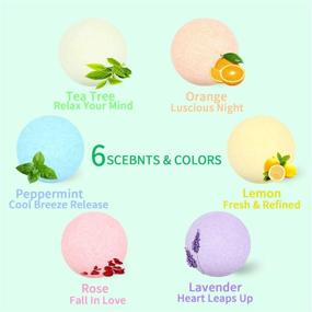 img 3 attached to 🛀 JClover Bath Bombs, 6 Pcs Natural Essential Oils Bubble Bath Gift Set for Moisturizing Dry Skin, Fizzy Spa Bath for Christmas Valentines Birthday Gifts - Women, Kids, Wife, Moms