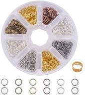 🔗 pandahall elite 600 pcs 10mm diameter iron open jump rings, 19-gauge wire, 6 colors - unsoldered for jewelry making logo