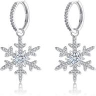 dazzling cz snowflake hook dangle earrings ❄️ for women by brilove: a perfect winter accessory logo