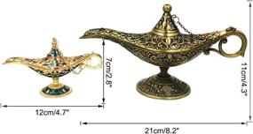 img 1 attached to 🧞 Vintage Dark Blue Aladdin Magic Genie Lamp - Metal Wishing Light for Home Wedding Party Table Decoration - Delicate Gift - Small