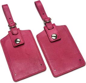 img 4 attached to 🧳 Fuchsia Leather Luggage LT809 - Set of 2 Packs