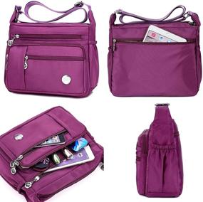 img 2 attached to 👜 Нейлоновые водонепроницаемые сумки через плечо для женщин, девушек и девочек - сумка с застежкой-молнией, тот-бэг, сумка-сатчел