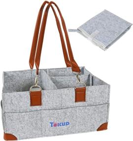 img 4 attached to Tokud Diaper Caddy Organizer: Diaper Tote Bag & Nursery Car Organizer - Newborn Registry Essentials & Baby Shower Gift Basket
