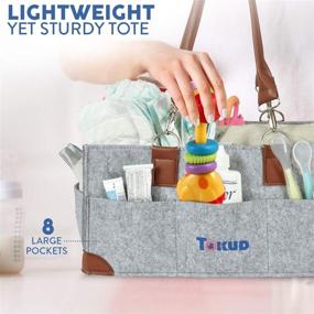 img 3 attached to Tokud Diaper Caddy Organizer: Diaper Tote Bag & Nursery Car Organizer - Newborn Registry Essentials & Baby Shower Gift Basket
