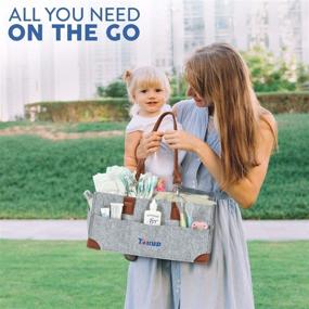 img 1 attached to Tokud Diaper Caddy Organizer: Diaper Tote Bag & Nursery Car Organizer - Newborn Registry Essentials & Baby Shower Gift Basket