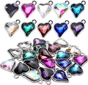 img 4 attached to Pendants Rhinestone Bithstones Heart Shaped Necklace