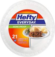 тарелки из пенопласта hefty с отделениями - 10 1/4 дюйма, белого цвета, 21 штук в упаковке (12 упаковок) - всего 252 штуки логотип