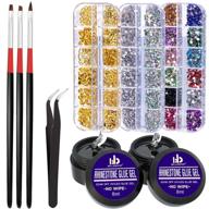 no wipe rhinestone gel kit (8ml×2) with led light cure - adhesive resin for gem stone jewelry, diamond gel nail polish for clear decoration, includes nail rhinestones (crystal+acrylic+rivet) and tools logo