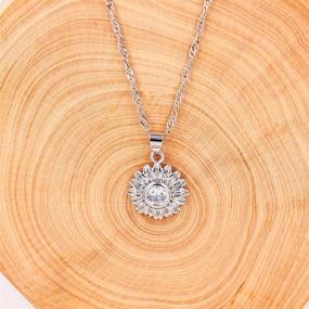 img 1 attached to 🌼 Dainty Daisy Flower Necklace with Sparkling Cubic Zirconia: Sun Flower, Chrysanthemum Clavicle Necklace