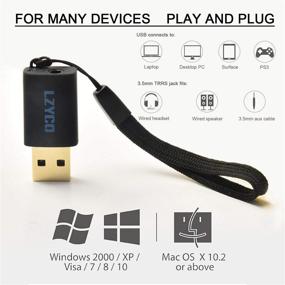 img 1 attached to LZYCO Audio Adapter - USB to Headphone Jack Adapter with 3.5mm TRRS Aux, Integrated Audio/Mic, 2pcs Black
