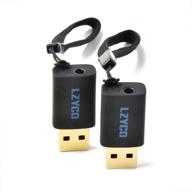 lzyco audio adapter - usb to headphone jack adapter with 3.5mm trrs aux, integrated audio/mic, 2pcs black logo