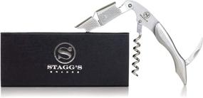 img 4 attached to Stagg's Brands Premium Double Hinged Waiter's Wine Corkscrew: High-Quality Stainless Steel Wine Key for Waiters, Bartenders, and Sommeliers