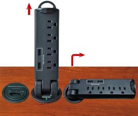 img 3 attached to 💡 Электрическая прокладка Electriduct для настольных столов: защита от перенапряжения, USB зарядное устройство 2.4A (черное)