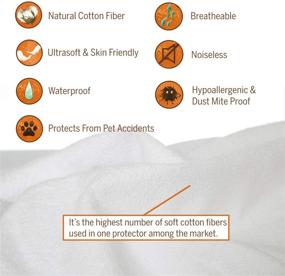 img 1 attached to 🛌 Premium Cotton Split Top King Mattress Protector - Breathable, Hypoallergenic Comfort with Cool, Noiseless Sleep Support. Waterproof Fabric - Ideal for Adults or Kids