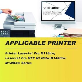 img 3 attached to 🖨️ V4INK Compatible CF294A Toner Cartridge Replacement for HP Laserjet Pro M118dw - Black Ink - 2 Pack
