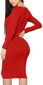 img 2 attached to 👗 XXTAXN Women's Sleeve Office Bodycon Dresses: Flattering Women's Clothing