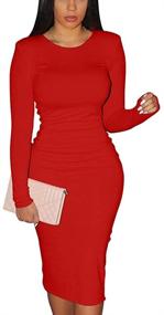 img 4 attached to 👗 XXTAXN Women's Sleeve Office Bodycon Dresses: Flattering Women's Clothing