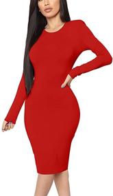 img 3 attached to 👗 XXTAXN Women's Sleeve Office Bodycon Dresses: Flattering Women's Clothing