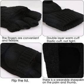 img 2 attached to 🧤 Stay Warm and Stylish with Rehomy Knitted Fingerless Insulation Convertible Men's Accessories