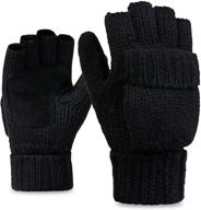 🧤 stay warm and stylish with rehomy knitted fingerless insulation convertible men's accessories logo