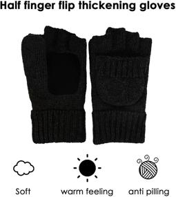 img 3 attached to 🧤 Stay Warm and Stylish with Rehomy Knitted Fingerless Insulation Convertible Men's Accessories