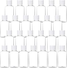 img 4 attached to 🧴 25 Set of 50ML Clear Plastic Travel Size Bottles with Flip Cap - HDPE Squeezable Refillable Toiletry/Cosmetic Bottles, Oval Design