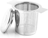 🍵 xloey loose leaf tea steeper: stainless steel tea basket and infuser with fine mesh filters for steeping tea and coffee in teapots, mugs, cups - equipped with double handles for easy hanging logo