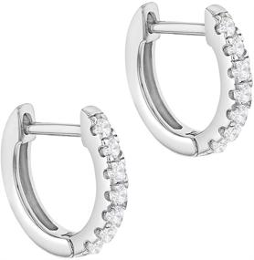 img 3 attached to 💎 Sterling Silver Huggie Earrings with Clear Stones - Girls' Jewelry