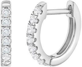 img 4 attached to 💎 Sterling Silver Huggie Earrings with Clear Stones - Girls' Jewelry