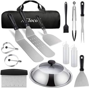 img 4 attached to 🍳 AClocod Flat Top Griddle Accessory Kit: Ultimate Grill Spatula Set & More for Blackstone - Cheese Melting Dome, Scraper, and More!