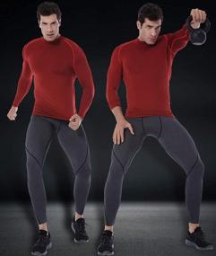 img 1 attached to 🏃 SILKWORLD Long-Sleeve Compression Shirt for Men – Base-Layer Running Top