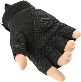 img 1 attached to 🧤 K-mover Outdoors Camping Half Finger Gloves: Tactical Fingerless Gloves for Shooting, Hunting, Motorcycling & Climbing