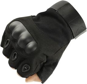 img 2 attached to 🧤 K-mover Outdoors Camping Half Finger Gloves: Tactical Fingerless Gloves for Shooting, Hunting, Motorcycling & Climbing