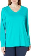 plus size women's active cooldri long sleeve v-neck tee – just my size logo