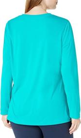 img 1 attached to PLUS SIZE Women's Active Cooldri Long Sleeve V-Neck Tee – Just My Size